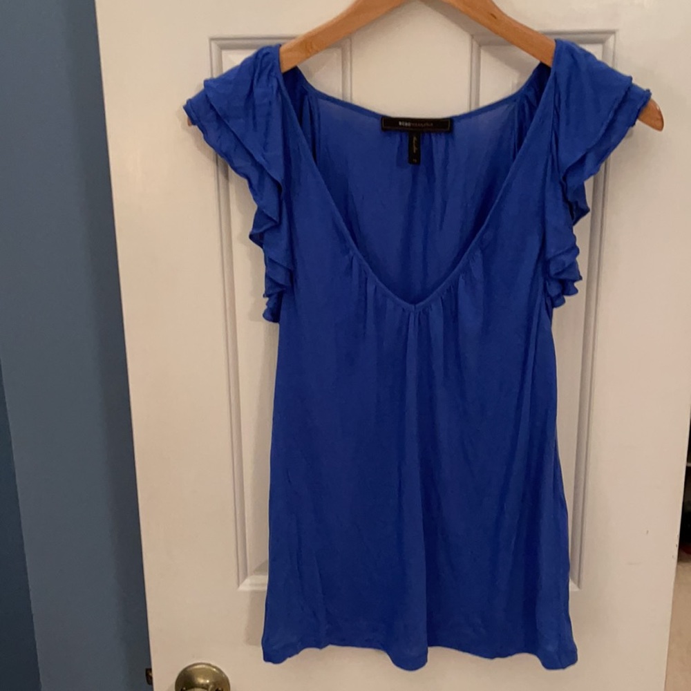BCBGMAXAZRIA Flutter Sleeve Top